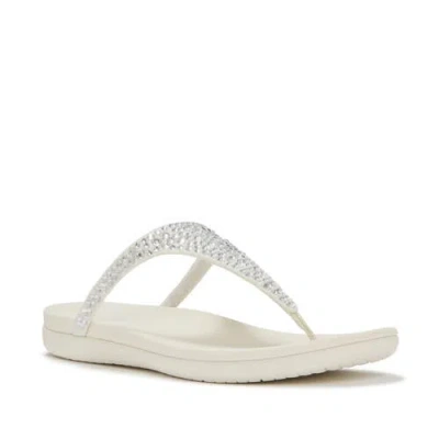 Fitflop Solay Mixed-crystal Toe-post Sandals In White