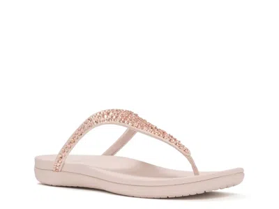 Fitflop Solay Nude Rose Mixed Crystal Tote Post Sandals