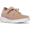 Fitflop Super-q Knit Sneaker In Beige Buff,rose Gold