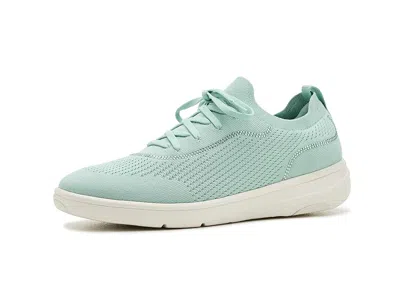 Fitflop Super-q Crystal-trim Knit Slip-on Laced Sneakers In Green