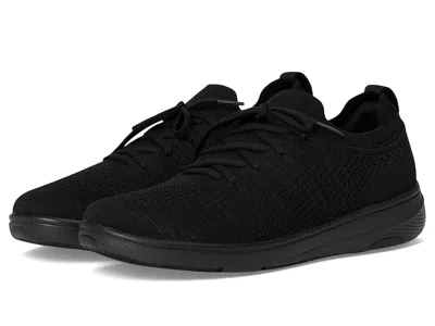 Fitflop Super-q Knit Slip-on Laced Sneakers In Black