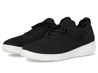 Fitflop Super-q Knit Slip-on Laced Sneakers In Black