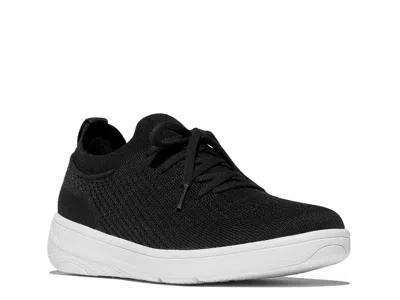 Fitflop Super-q Knit Slip-on Laced Sneakers In Black