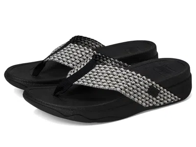 Fitflop Surfa Multi-tone Webbing Toe-post Sandals In Black