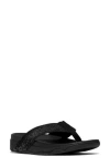 Fitflop Surfa Sequin Toe-post Sandals In Black