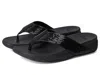 Fitflop Surfa Sequin Toe-post Sandals In Black