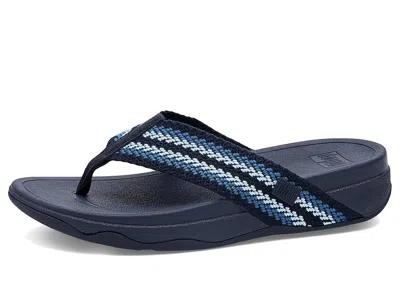 Fitflop Surfa Stripe-webbing Toe-post Sandals In Blue