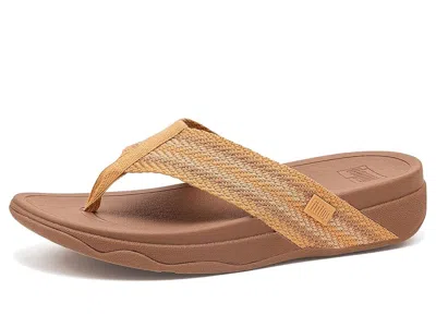 Fitflop Surfa Stripe-webbing Toe-post Sandals In Brown