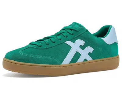 Fitflop The Dash T-toe Leather/suede Sneakers Women's Shoes Marine Green/cloudy Blue: 5 M (b)