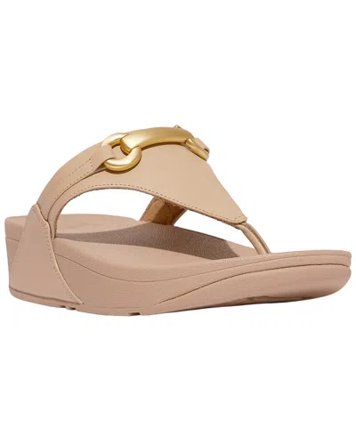 Fitflop Toe-post Leather Sandal In Neutral