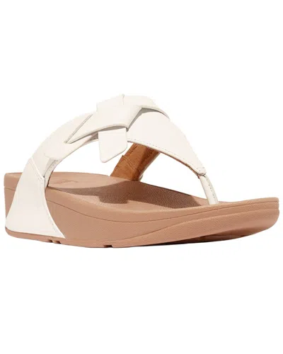 Fitflop Toe-post Leather Sandal In White
