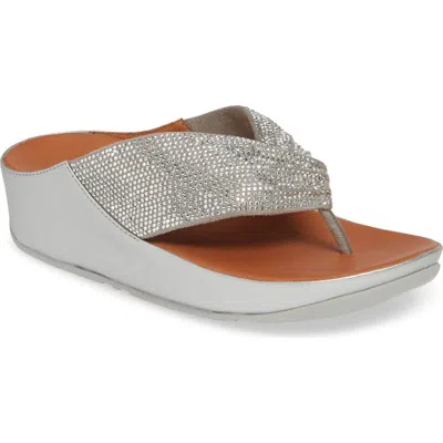 Fitflop Twiss Crystal Flip Flop In Silver