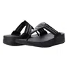 Fitflop Walkstar Dx4-090 Toe Post Sandals Women's Black Slip-on Wedge Comfort