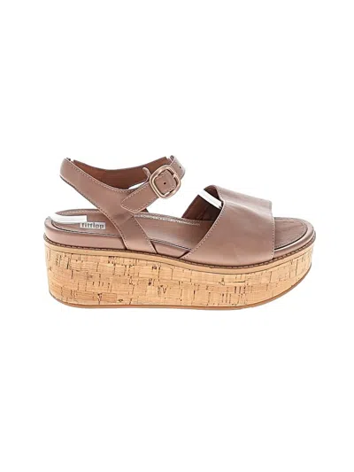 Pre-owned Fitflop Wedges In Tan