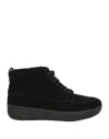 Fitflop Woman Ankle Boots Black Size 7 Leather In Black