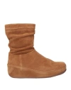 Fitflop Woman Ankle Boots Camel Size 6 Leather In Beige