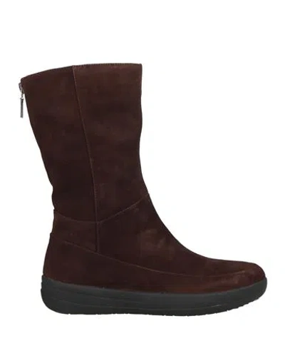 Fitflop Woman Ankle Boots Dark Brown Size 7 Leather