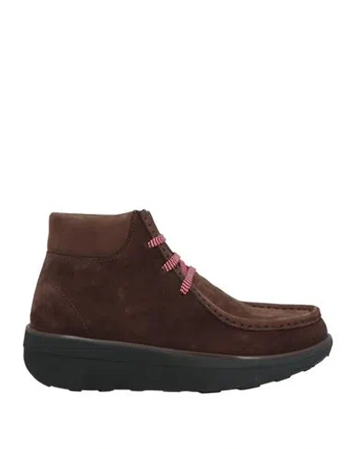 Fitflop Woman Ankle Boots Dark Brown Size 7 Leather