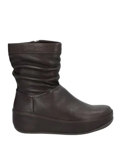 Fitflop Woman Ankle Boots Dark Brown Size 7 Leather