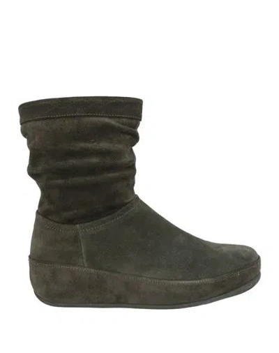 Fitflop Woman Ankle Boots Dark Green Size 5 Leather