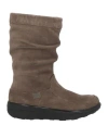 Fitflop Woman Ankle Boots Taupe Size 6 Leather In Grey