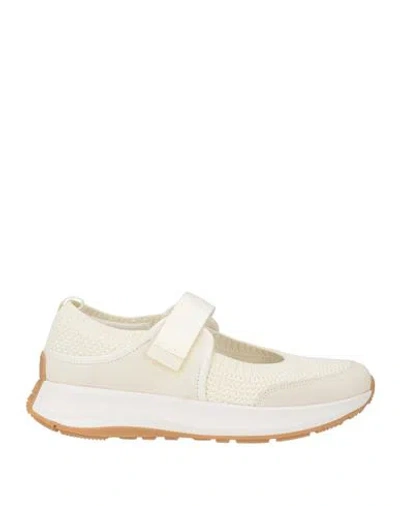 Fitflop Woman Ballet Flats Ivory Size 8 Textile Fibers In White
