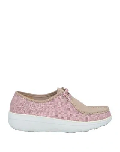 Fitflop Woman Lace-up Shoes Beige Size 7 Textile Fibers, Leather