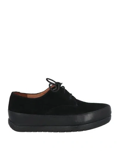 Fitflop Woman Lace-up Shoes Black Size 6.5 Leather