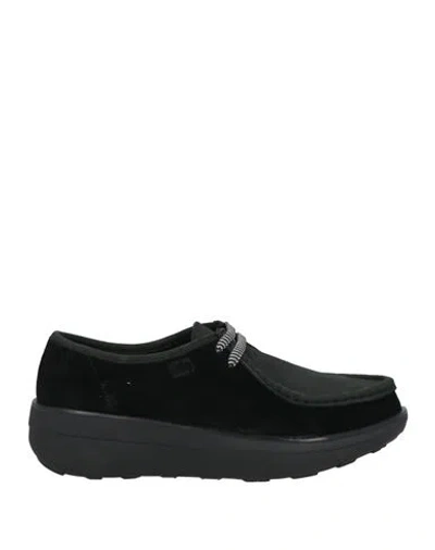 Fitflop Woman Lace-up Shoes Black Size 7 Leather