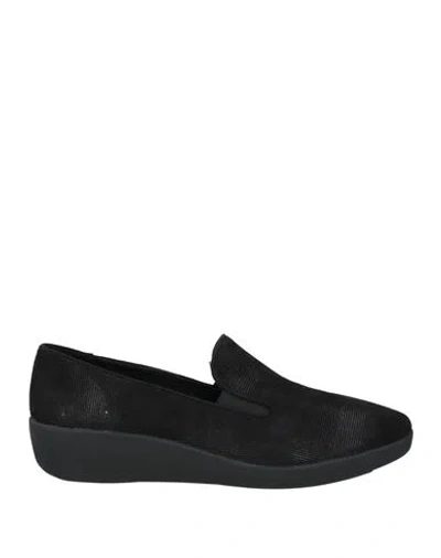 FITFLOP FITFLOP WOMAN LOAFERS BLACK SIZE 5 LEATHER