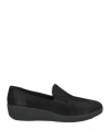 Fitflop Woman Loafers Black Size 7 Soft Leather In Black