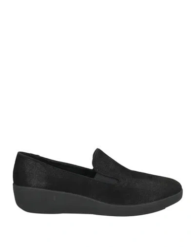 FITFLOP FITFLOP WOMAN LOAFERS BLACK SIZE 7 LEATHER