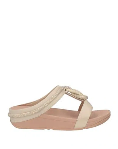 Fitflop Woman Sandals Beige Size 5 Leather