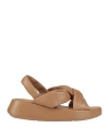 Fitflop Woman Sandals Beige Size 7 Leather In Brown
