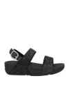 Fitflop Woman Sandals Black Size 6 Textile Fibers In Black