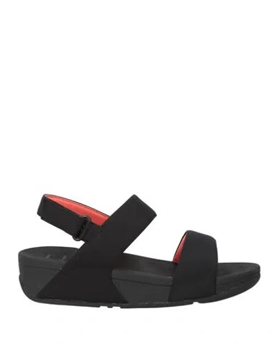 Fitflop Woman Sandals Black Size 7 Textile Fibers