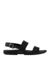 Fitflop Woman Sandals Black Size 7 Leather In Black