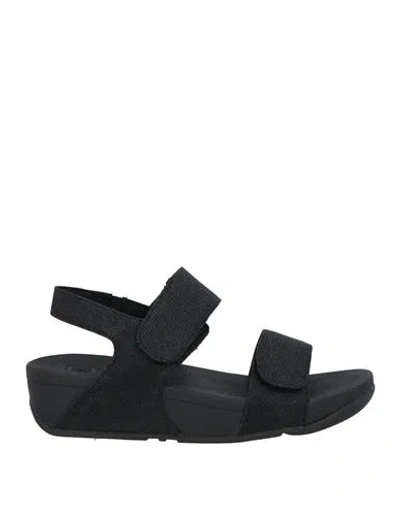 Fitflop Woman Sandals Black Size 7 Textile Fibers