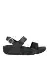 Fitflop Woman Sandals Black Size 7 Textile Fibers