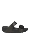 Fitflop Woman Sandals Black Size 7 Textile Fibers