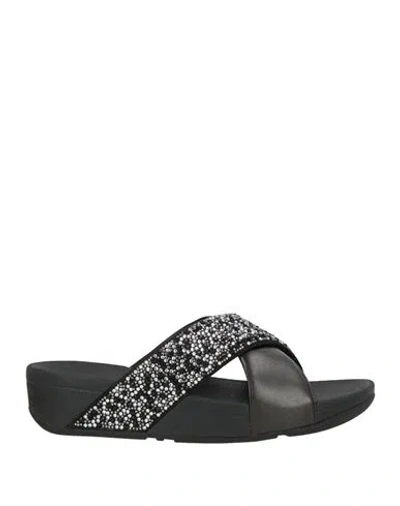 Fitflop Woman Sandals Black Size 8 Synthetic Material, Textile Fibers