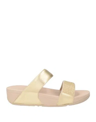 Fitflop Woman Sandals Gold Size 7 Textile Fibers