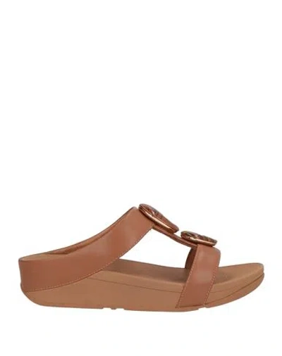 Fitflop Woman Sandals Light Brown Size 7.5 Synthetic Material In Multi