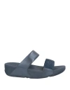 Fitflop Woman Sandals Navy Size 7 Textile Fibers