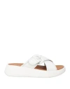 Fitflop Woman Sandals Off White Size 7 Textile Fibers, Leather