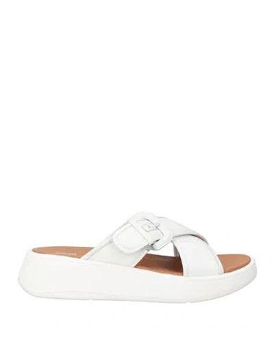 Fitflop Woman Sandals Off White Size 7 Textile Fibers, Leather