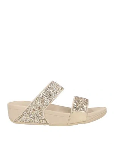 Fitflop Woman Sandals Platinum Size 8 Synthetic Material In Gray