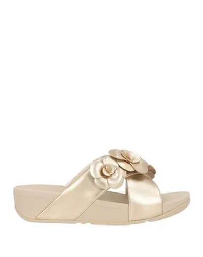 Fitflop Woman Sandals Platinum Size 8 Synthetic Material In Neutral