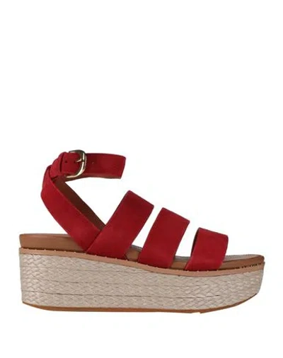 Fitflop Woman Sandals Red Size 7 Leather