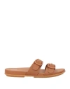 Fitflop Woman Sandals Tan Size 6 Leather In Brown